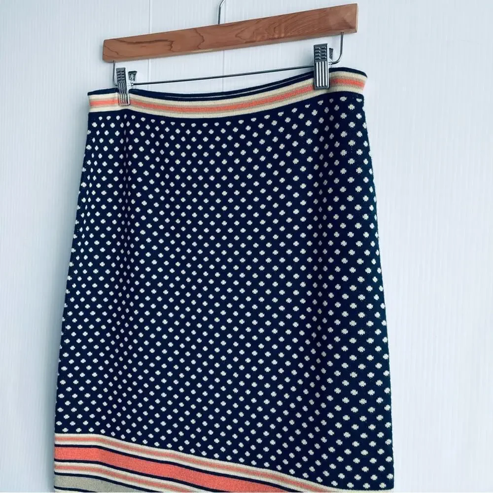 Anthropologie Sparrow Merino Wool Blend Skirt Size Medium polka dot